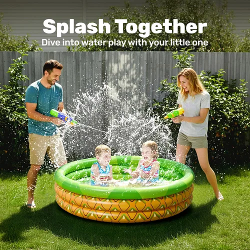 Vista 3 de Paquete de 3 piscinas inflables para niños de 45 x 10 pulgadas, sandía, piña y cupcakes para niños de temporada y diversión de temporada, piscina