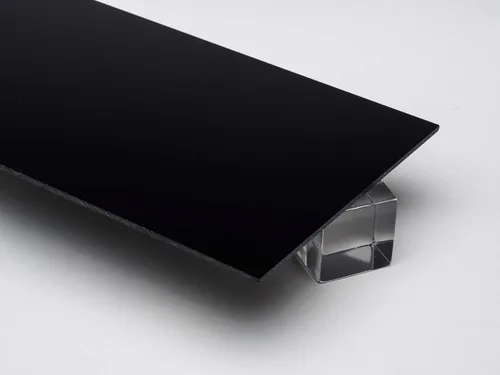 Vista 2 de Hoja de plexiglás acrílico negro sólido de 1/4" (6 mm) de 24" x 12" de espesor fundido AZM Displays