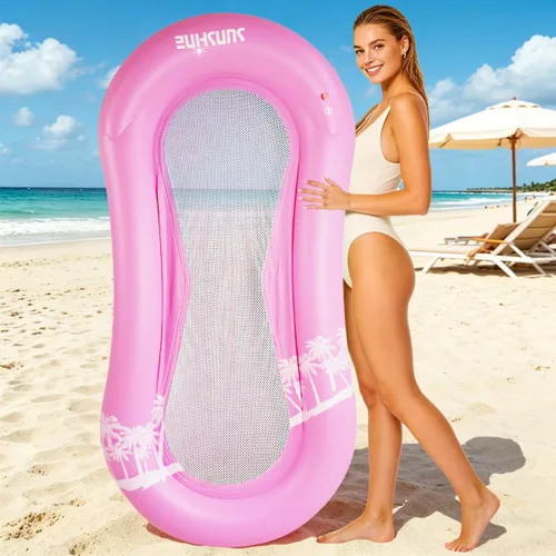 Vista 12 de ZHUYNXIR Flotador de piscina para adultos, hamaca flotante, balsas inflables, sofá de aire para piscina, cama flotante, tumbado en él, todo tu