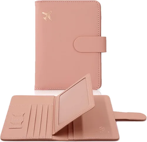 Vista 8 de Melsbrinna - Funda para pasaporte, ranuras para tarjetas, bonita funda para pasaporte para mujeres/hombres, resistente al agua con bloqueo RFID