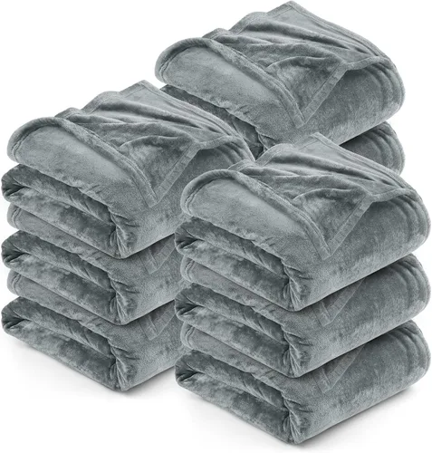 Vista 78 de Utopia Bedding - Manta de vellón de lujo, mullida, antiestática; manta de suave microfibra de 8.8 oz/yd² (300 g/m²) para sofá y cama; tamaño Gris