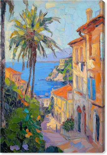 Vista 9 de Art Remedy Serene Waterside Canvas Monet Coastal, marco negro, 10 x 15 pulgadas