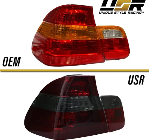 Vista 5 de Juego de luces traseras DEPO 02-05 E46 4D - Juego de lámparas traseras estilo OE Euro en humo (izquierda + derecha, interior + exterior) Compatible