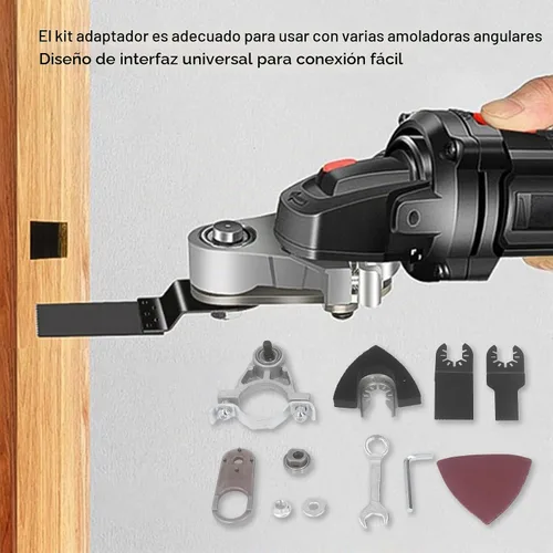 Vista 4 de Amoladora angular Adaptador de herramienta oscilante Cabezal convertidor para cortar molienda pulido proyectos de bricolaje