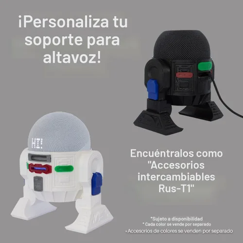 Vista 6 de Soporte de altavoz Android Rus-T1 Compatible con Alexa Echo Dot 3 Gen, 4 Gen, 5 Gen, HomePod mini, Google Home Mini/Nest Mini y genéricos