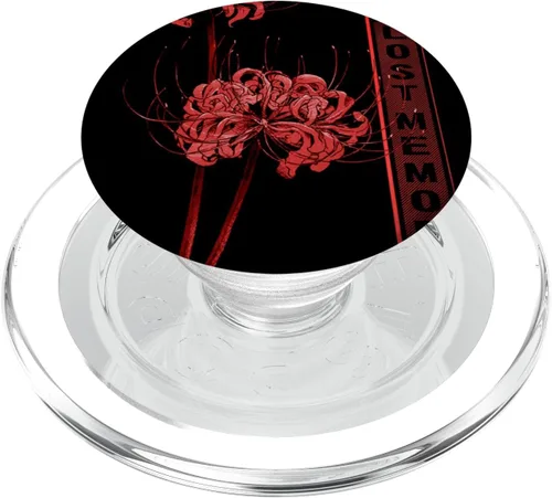 Vista 8 de PopSockets de flores estéticas de animé japonés con diseño de lirio araña suave y grunge