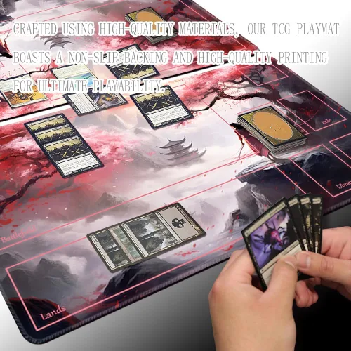 Vista 4 de Alfombrilla MTG Tamaño 24x14in con Bolsas de Almacenamiento Gratuitas y Respaldo Antideslizante, Ideal para Entusiastas de Juegos de Cartas Sky