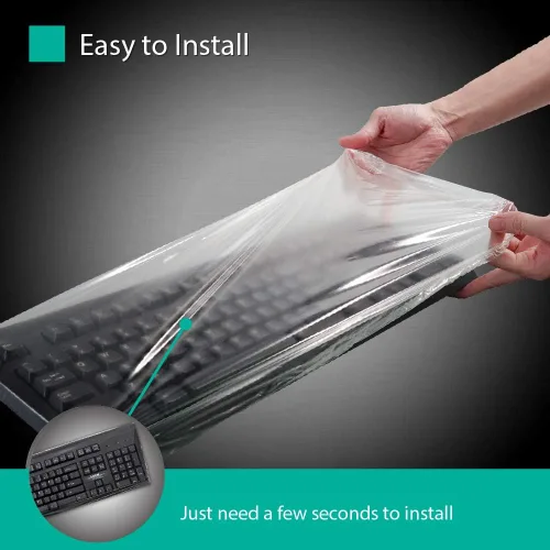 Vista 6 de Cubierta universal para teclado, estilo plano, 0.001 in, impermeable, antipolvo, con uso numérico de hospital/dentista (0.001 in [paquete de 100])