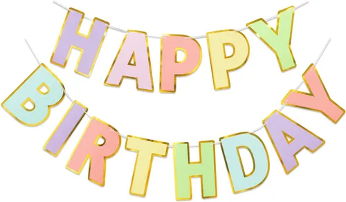 Vista 21 de Pancarta de Feliz Cumpleaños con Purpurina Negra - 9 pies Pre-Ensartada Sin Bricolaje Cartel de Fondo para Fiestas, Adultos, Niños, Mujeres