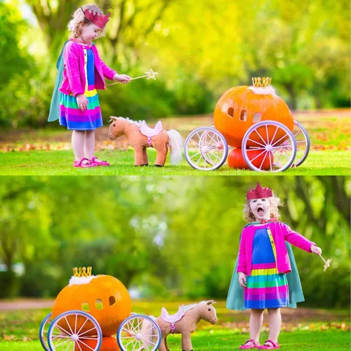 Vista 3 de Disfraz de princesa de tul para niñas pequeñas con corona pelucas de fiesta accesorios para regalos