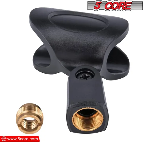 Vista 6 de 5 Core Microphone Mic Clip Holder for Mic Stand Universal Adjustable with 5/8" Male to 3/8" Female Screw Adapter Suitable for Handheld Microphones