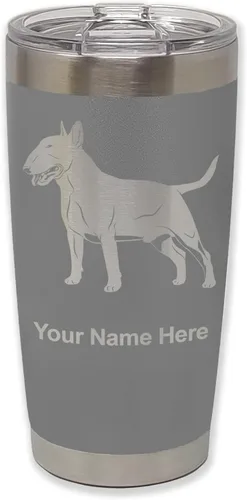 Vista 33 de LaserGram Vaso aislado al vacío de 20 onzas, perro Bull Terrier, grabado personalizado incluido (negro) Engraved Gift for Dog Lovers, Vacuum