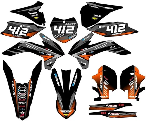 Vista 5 de Kit de base gráfica XC Surge Black Senge 2013-2014 compatible con KTM