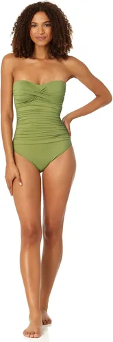 Vista 45 de Anne Cole Traje de baño de una pieza fruncido frontal para mujer