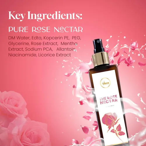 Vista 5 de My Ace Rose Nectar Face Mist – Tónico hidratante y spray de agua de rosas con niacinamida y regaliz Bruma facial natural sin alcohol para calmar