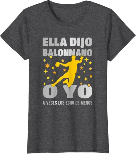 Vista 4 de Camiseta Ella Dijo El Balonmano O Yo. La Extraño, Negro