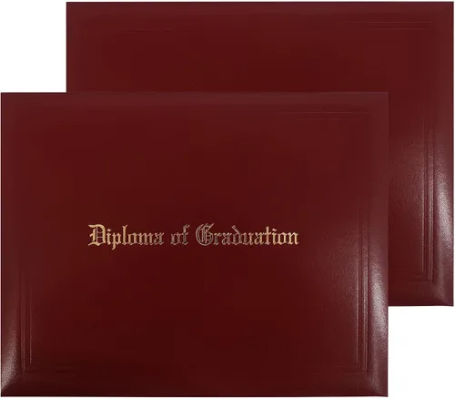Vista 38 de GraduationMall Cubierta impresa para diploma para certificado 8.5 x 11 pulgadas, color negro, paquete de 1