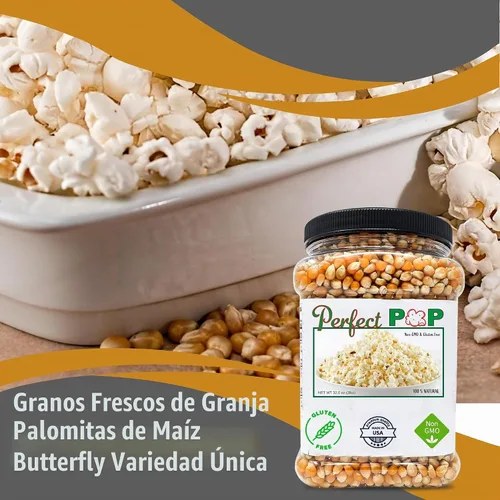 Vista 4 de Granos de palomitas de maíz originales gourmet premium (estilo mariposa) - 2 libras