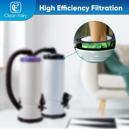 Vista 3 de Paquete de 10 bolsas de vacío compatibles con modelos ProTeam Coachvac MegaVac y Super CoachVac, repuesto para pieza #100331 10Qt Intercept Micro