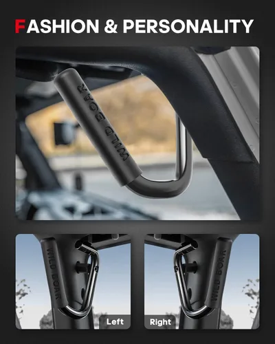 Vista 4 de cciyu Asas delanteras para Jeep Wrangler JK JKU Sports Sahara Freedom Rubicon X Unlimited X 2 puertas 4 puertas 2007-2018 barra de agarre de acero