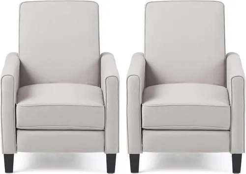 Vista 9 de Christopher Knight Home Emmie - Sillón reclinable de tela (juego de 2), beige, marrón oscuro