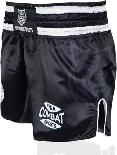 Vista 2 de Nyna Combat Muay Thai Shorts MMA Pantalones cortos para entrenamiento de lucha para artes marciales para hombres y mujeres