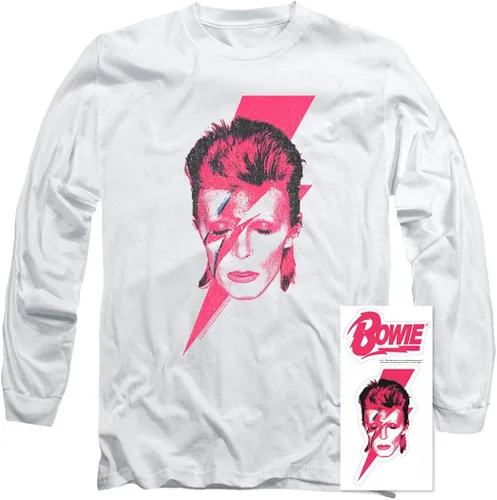 Vista 2 de Popfunk Clásico David Bowie Aladdin Sane álbum Art manga larga camiseta & pegatinas