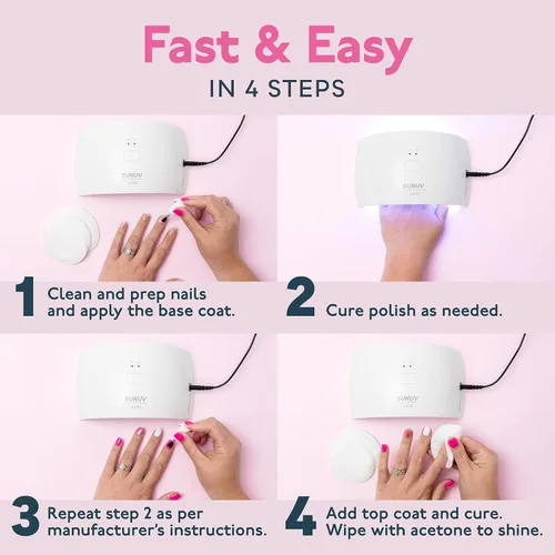 Vista 9 de SUNUV Lámpara de uñas LED UV, guantes de luz UV para uñas de gel, guantes sin dedos con protección UV, secador de uñas para lámpara de curado