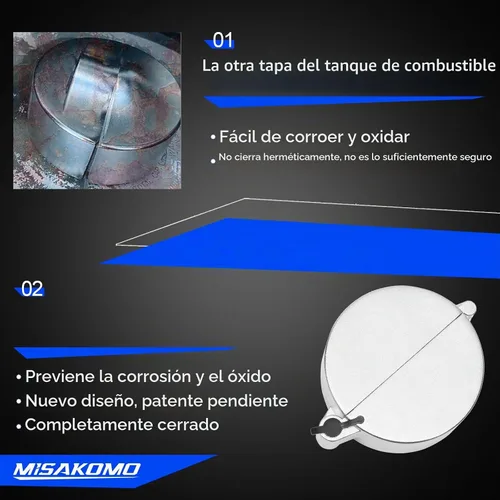 Vista 2 de Tapa de combustible con bloqueo para tanque diesel semi camión apto