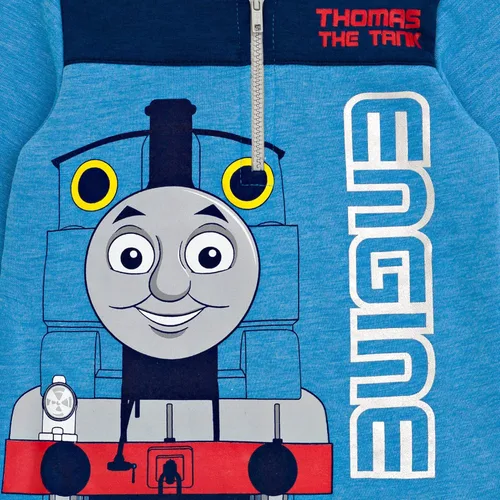 Vista 4 de Thomas & Friends Thomas the Tank Engine & Friends - Sudadera de forro polar con media cremallera, Azul,Metálico