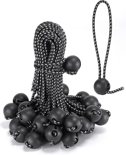 Vista 13 de Cuerdas elásticas ajustables de 18 pulgadas con ganchos, ajuste flexible de 6.5 a 18 pulgadas, correas elásticas negras con elasticidad superior
