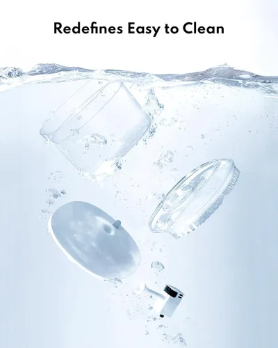 Vista 3 de HomeRunPet Fuente de agua silenciosa para gatos, 68 oz/2 L, bomba inalámbrica para fuente para mascotas, dispensador de agua para perros, modo