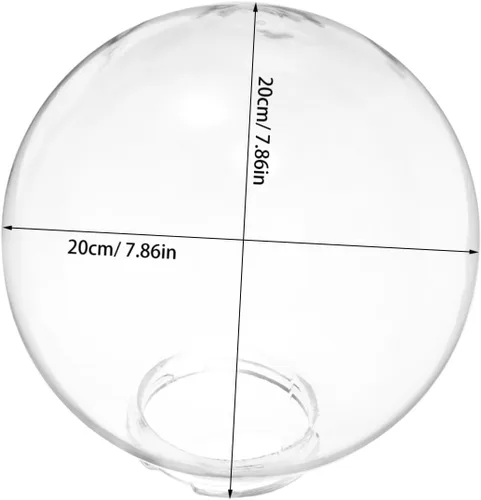 Vista 2 de Pantalla de vidrio cubierta de luz de pantalla redonda para lámpara de globo de lámpara de repuesto para lámpara de vidrio de repuesto, cubierta