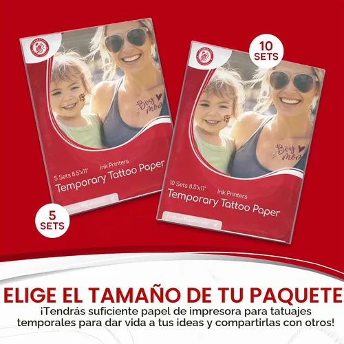 Vista 6 de BubblePop! Papel de tatuaje temporal imprimible para impresora de inyección de tinta, seguro para la piel, resistente al agua, hojas en blanco