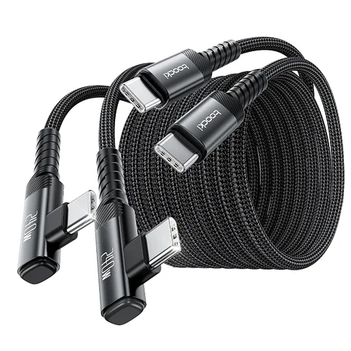 Vista 14 de Cable USB C [Paquete de 2, 1 mt] Carga rápida de 240 W tipo C, cable USB 2.0 trenzado de nylon para iPhone 17 16 15 Pro Plus Pro Max Air, iPad Pro