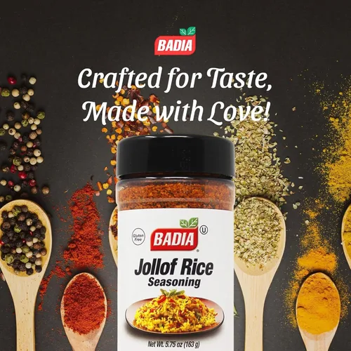 Vista 2 de Badia Jollof - Condimento de arroz, 5.75 onzas, mezcla africana de tomate, pimientos, cebolla y especias, sabor salado audaz, sin gluten