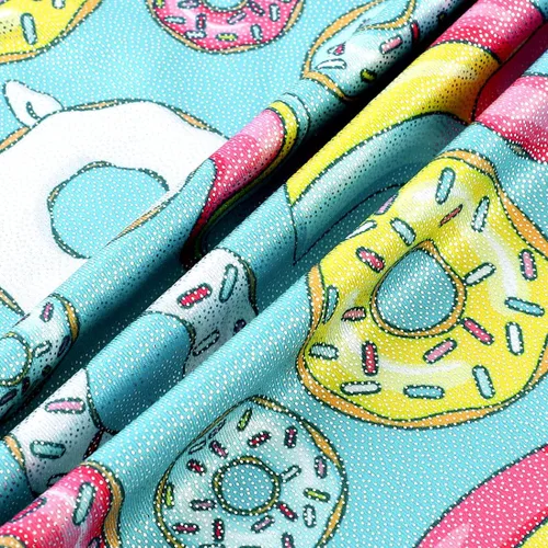 Vista 3 de EQSJIU Leotardos de gimnasia para niñas y niños, diseño de mosaico de arco iris, sirena, mariposa, estrellas, leopardo, galaxia, teñido anudado