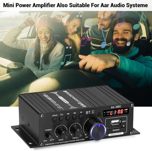 Vista 8 de AK-380 Bluetooth 5.0 Amplificador de audio para el hogar del coche Bar
