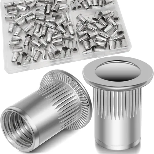 Vista 22 de Tuerca de remache UNC de 1/2 ''-13, 10 piezas de acero inoxidable 304 cabeza plana remache roscado inserto Nutsert