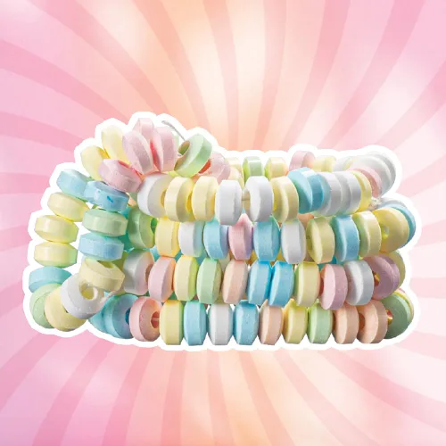 Vista 6 de 50 pulseras de dulces envueltas individualmente, recuerdos de fiesta