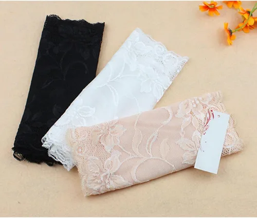 Vista 6 de LUOEM 3 piezas de encaje floral para mujer elástico sin tirantes no acolchado negro blanco piel XL