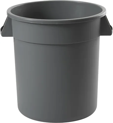 Vista 2 de Winco PTC-10G Cubo de basura redondo, 10 galones, plástico, gris