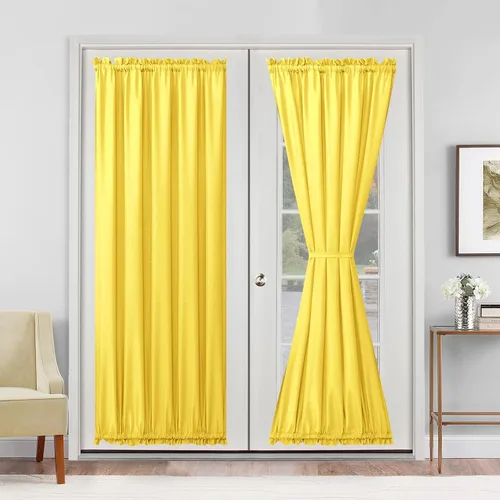 Vista 94 de Cortinas para puerta francesa, color aguamarina, 24 pulgadas de ancho x 40 pulgadas de largo, 1 panel Bolsillo para barra, semitransparente