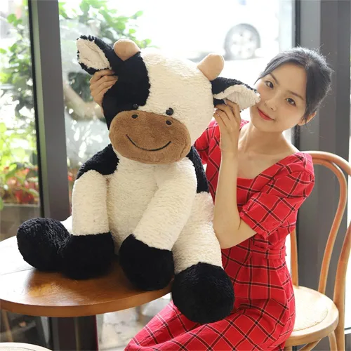 Vista 8 de Juguete de peluche de año de vaca, lindo ganado, animales de peluche, muñeca suave, juguetes para niños, regalo de cumpleaños para niños, Pascua