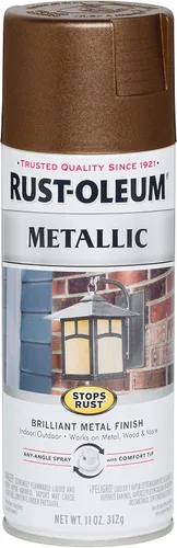 Vista 16 de Rust-Oleum 7274830 Pintura en aerosol metálica que detiene la oxidación, 11 oz, latón antiguo