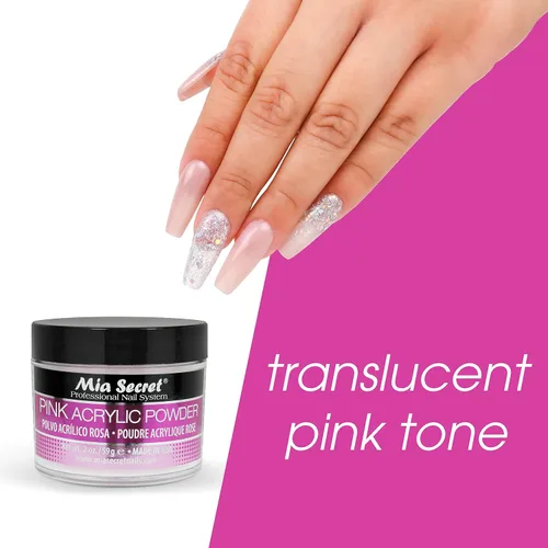 Vista 6 de Mia Secret Professional - Sistema de uñas acrílicas, polvo acrílico rosa, 2 onzas