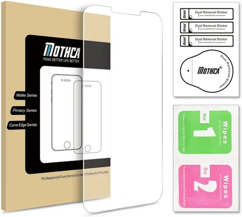 Vista 7 de Mothca Protector de pantalla de vidrio mate para iPhone 11 Pro Max/iPhone XS Max de 6.5 pulgadas, película de vidrio templado antirreflejos
