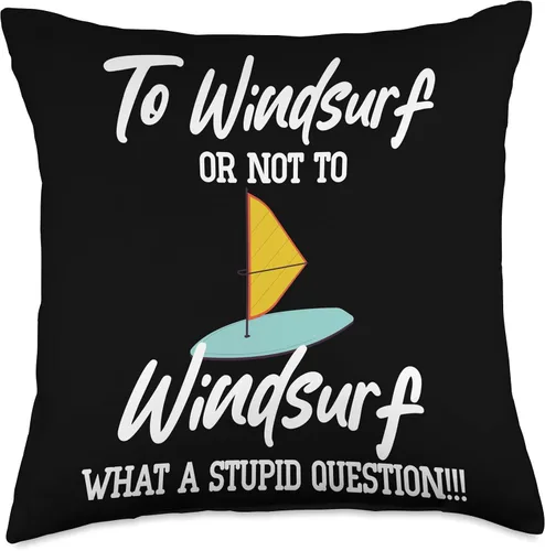 Vista 4 de Funny Windsurfing Boardsailing Sailboarding Windsurf Boardsailing Sailboarding Throw Pillow, 16x16, Multicolor