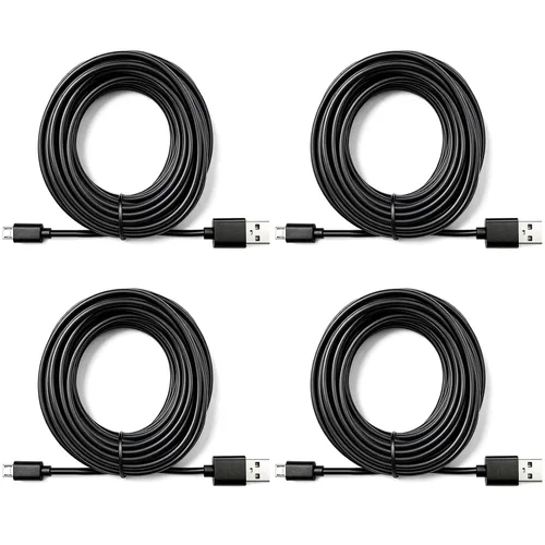 Vista 12 de Smays Cable de alimentación micro USB para Wyze Cam v3, Nest, Arlo Q, Blink, Ring Mini Cam, Yi Dome - Cable de carga de 12 pies Para YI Home