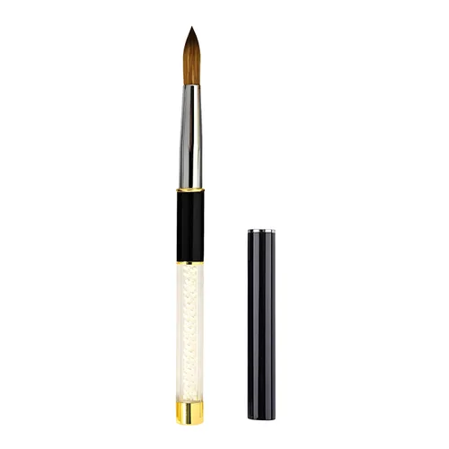 Vista 11 de Kolinsky - Brochas de uñas tamaño 8, pinceles de uñas para aplicación acrílica, mango resistente, forma ovalada, herramientas de diseño de uñas